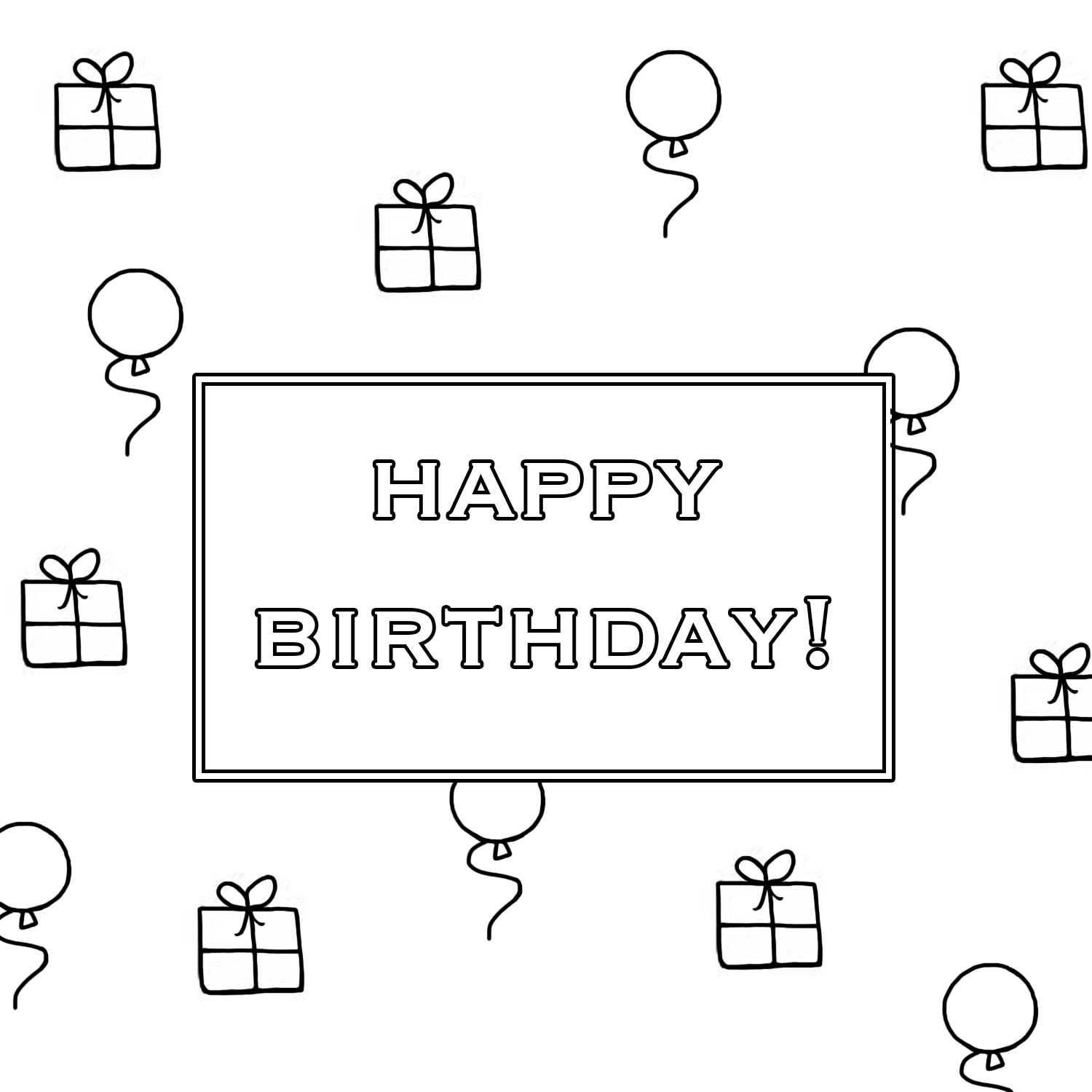 Happy Birthday Coloring Sheets - Underbart skapad