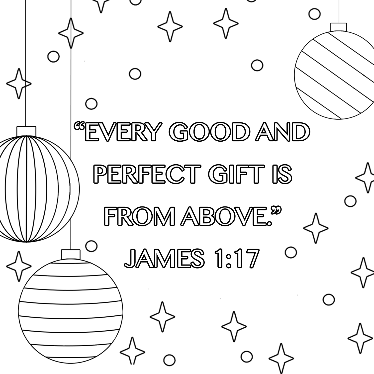 Christmas Coloring Pages With Bible Verse - James 1:17 - Underbart skapad