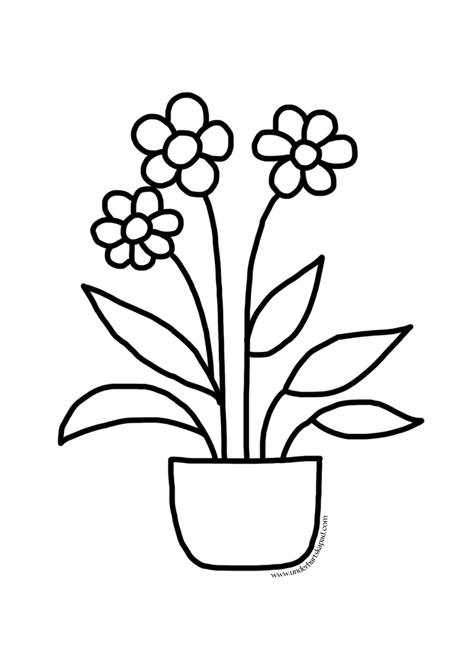 Easy Flower Coloring Pages - FREE Download - Underbart skapad